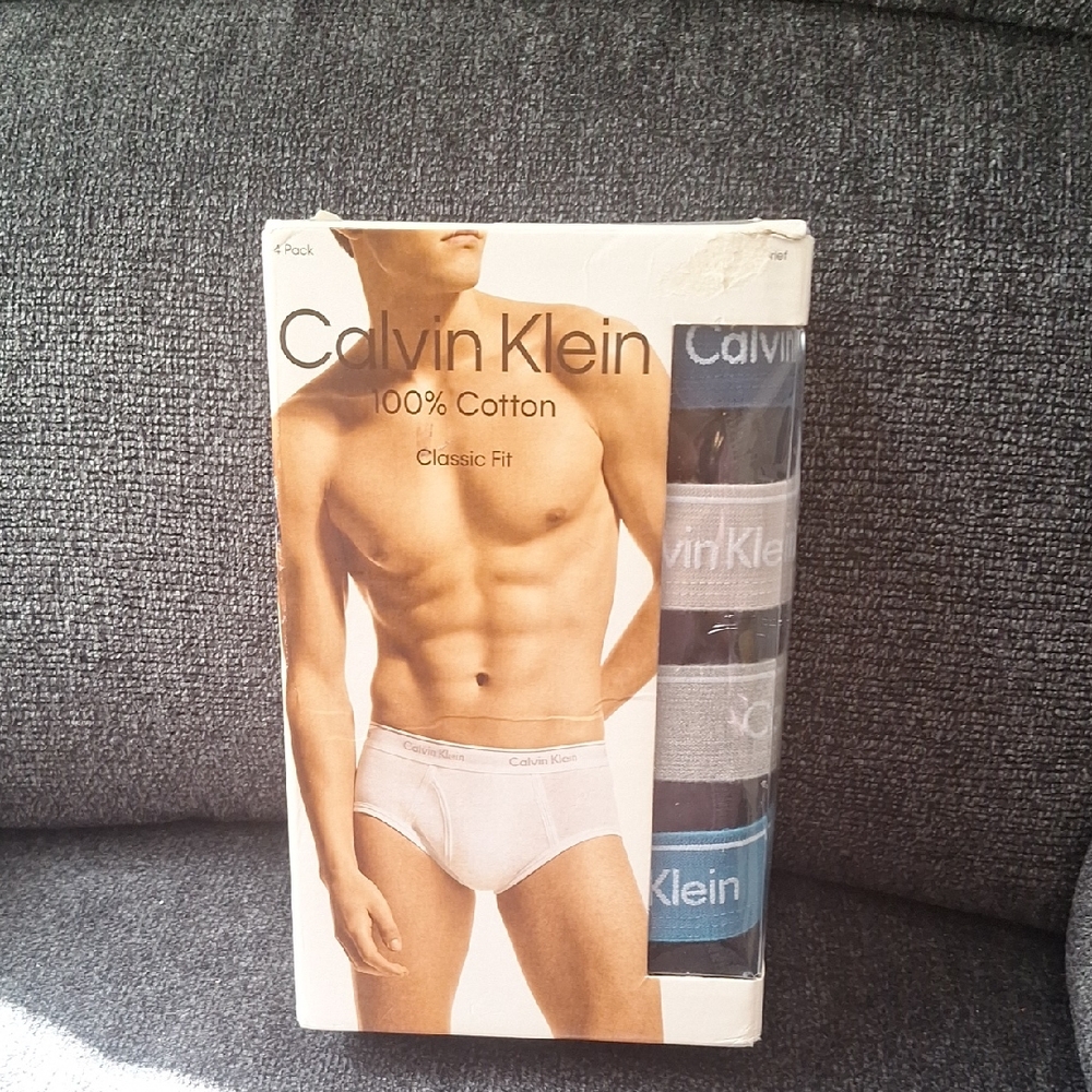 Calvin Klein Men’s Briefs Pack in White, Gray, Black and Blue